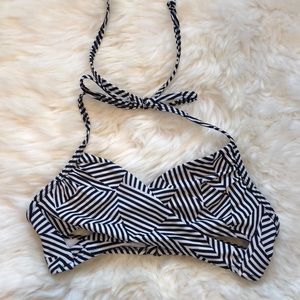Black & White wrap bikini top